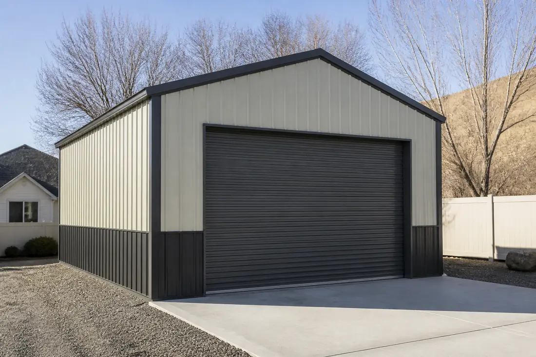A detached unheated shop building on a residential lot